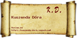 Kuszenda Dóra névjegykártya